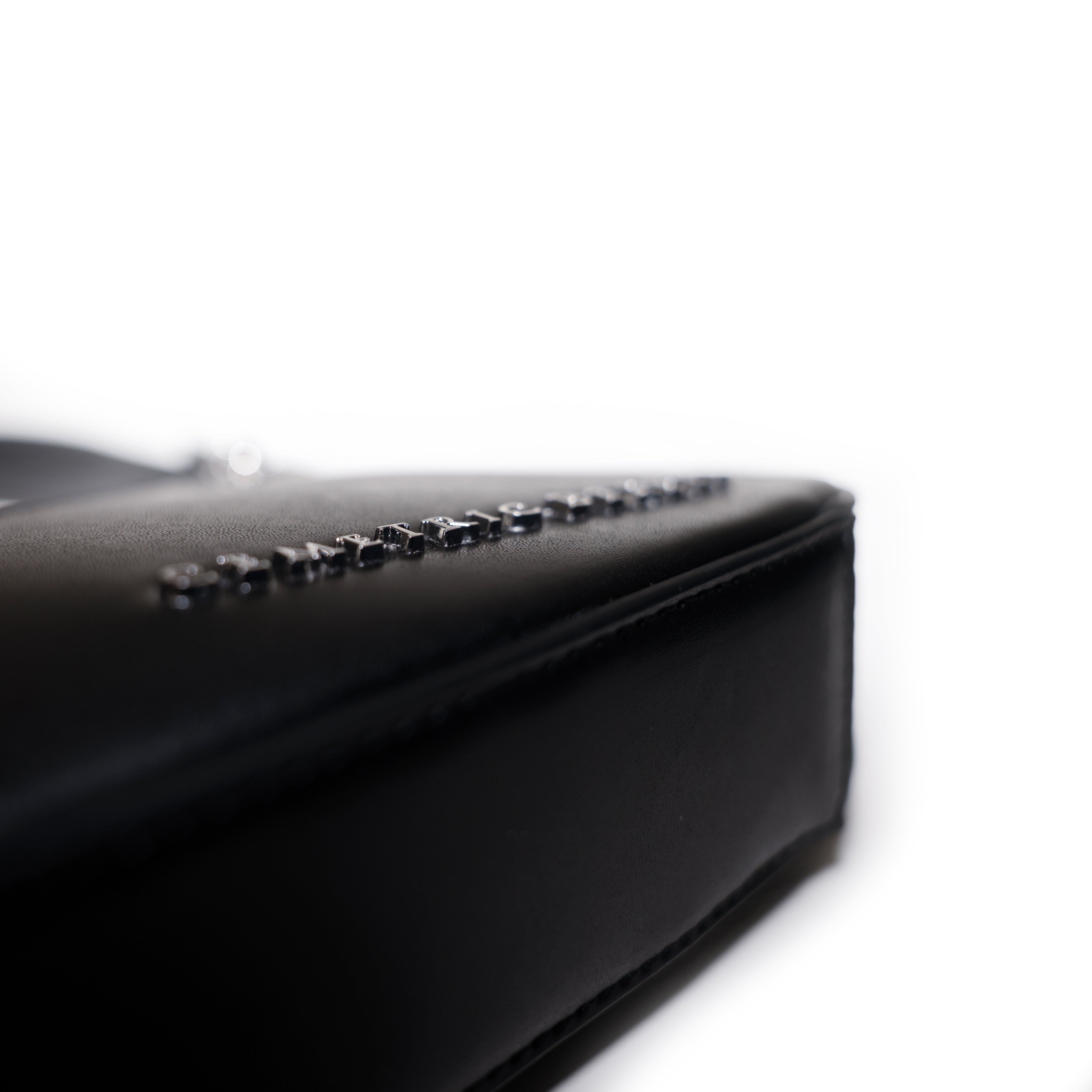 Eleven Shoulder Bag in Black with silver hardware front view