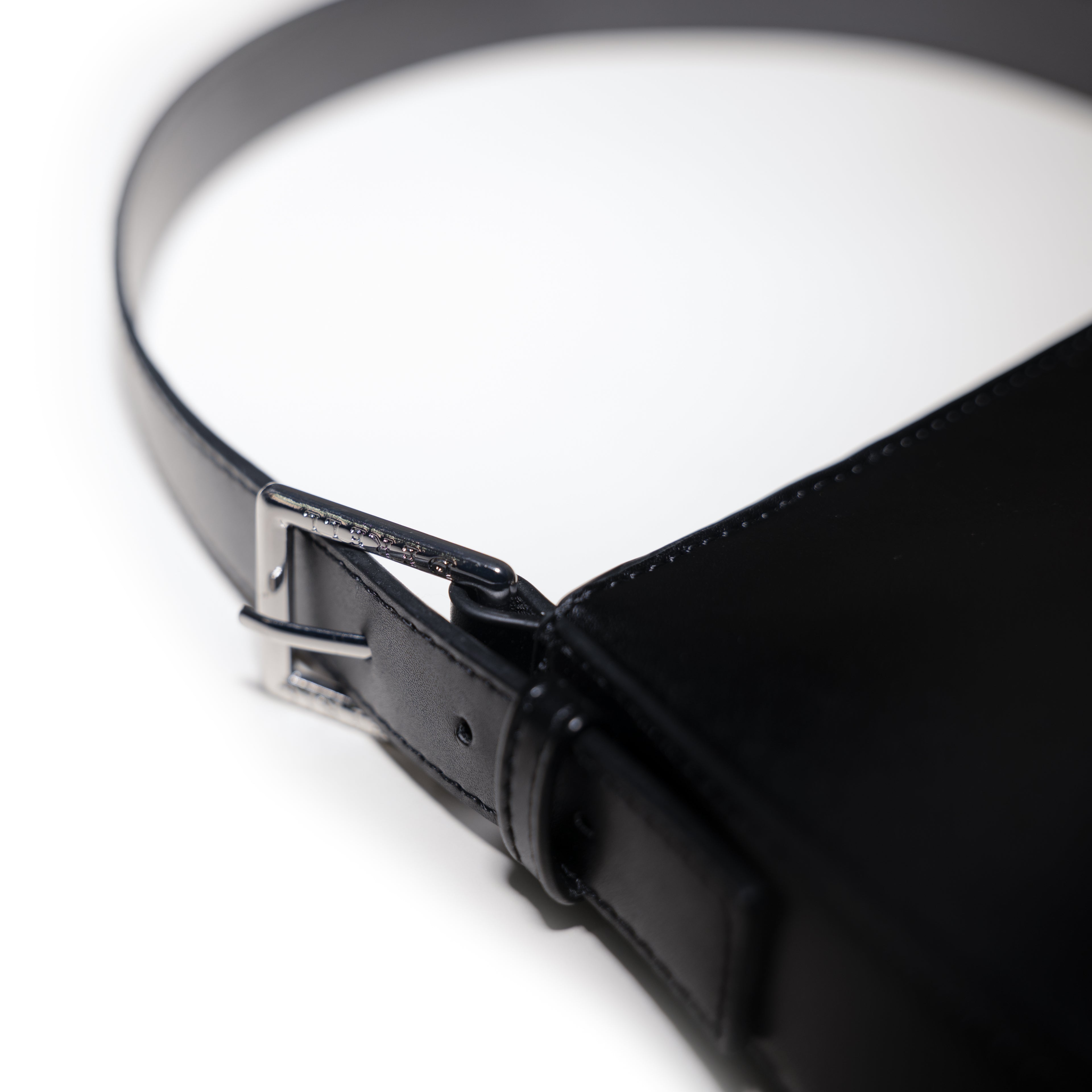 Eleven Shoulder Bag in Black with silver hardware front view