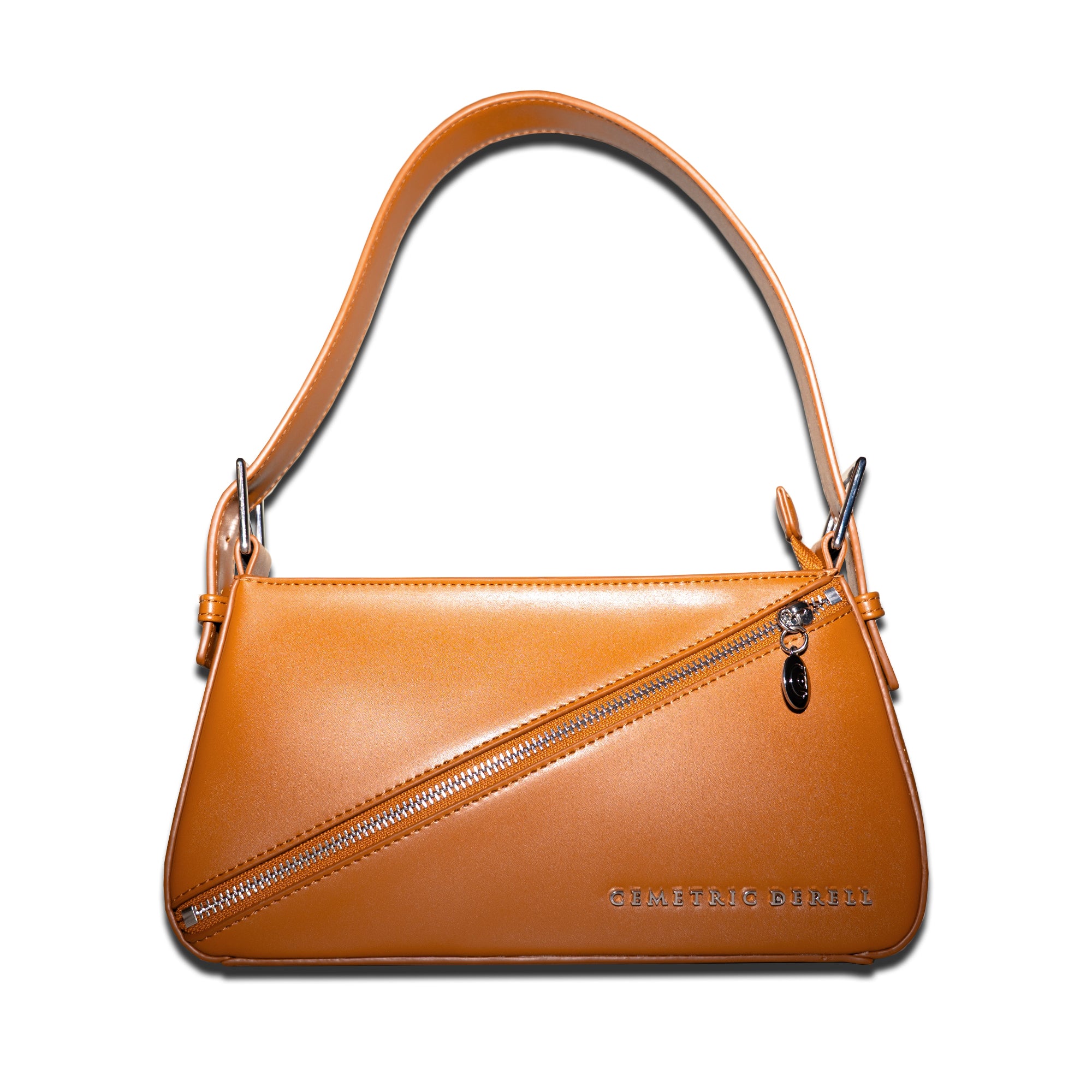 Eleven Shoulder Bag in Cognac with silver hardware front view