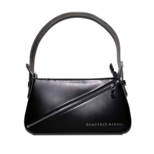 Eleven Shoulder Bag in Black with silver hardware front view